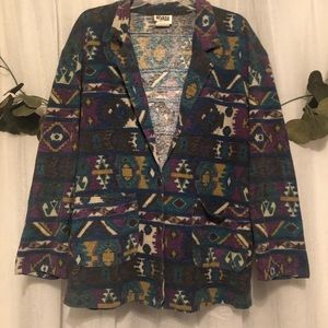 Vintage Print Fleece Jacket